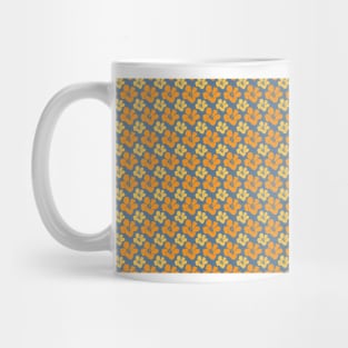 Botanic Floral Pattern Blue Orange Yellow Pastel Mug